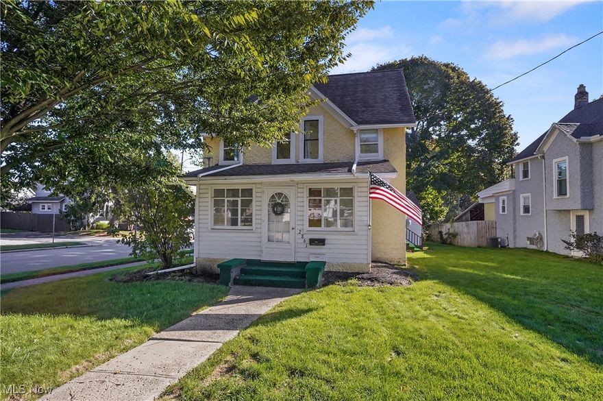 Welcome to 2861 Hudson Dr, a charming colonial-style home in Cuyahoga Falls. This 2-bedroom, 1-bath home offers 1,088 sq ft of comfortable living space. As you step through the front door, you're greeted by a spacious sunroom that flows into the dining room and kitchen. The living room, located just off the dining area, provides a cozy space to relax. Upstairs, you'll find two well-sized bedrooms and a large bathroom. The home also boasts a detached 2-car garage and an unfinished basement for extra storage. Recent updates include fresh paint, new carpeting, replacement windows, and a newer hot water tank and furnace. Don't miss this move-in-ready home! Schedule your private showing today!