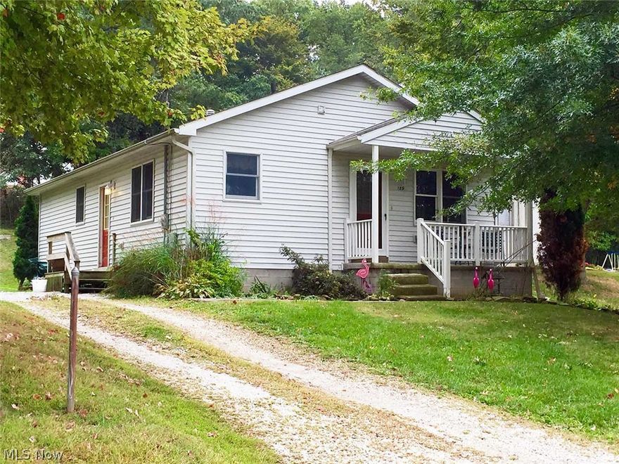 Three bedroom ranch with oak eat-in kitchen with range and refrigerator.  Front living room and three bedrooms.  Full bath with tub and shower stall.  Full 12 course block basement.  FA gas heat, breaker electric, city water and sewer.