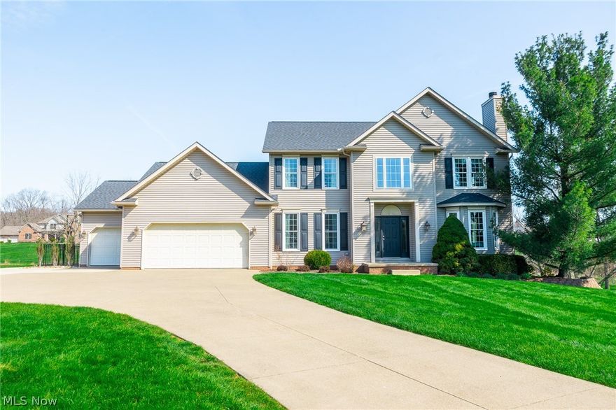 Live auction Tuesday, May 19th at 6:00 PM. Spacious 4-bedroom 3 baths home on 3+ acres featuring an updated interior, a walkout basement, and a private setting with room to grow. The main level features a spacious kitchen with a center island and a full suite of appliances. The kitchen flows seamlessly into the dining area, while just beyond, the living room with a gas fireplace creates a warm and welcoming gathering space. Just off the kitchen, a newly built covered deck with Trex decking provides the perfect space for outdoor living and entertaining. The main level also includes a laundry room, half bath, and an attached 3-car garage for added convenience. Upstairs, you’ll find 4 bedrooms and 2 full baths, including a spacious primary suite with double-door entry, two walk-in closets, a jet tub, and a separate shower. A second-floor laundry hookup is already in place, offering even more flexibility and convenience. The finished walkout basement adds valuable living space and can easily serve as a rec room, home office, or additional family room. The home is equipped with natural gas heat and central air and has been well maintained, with a new roof and most windows have already been replaced. Outside, the 3+ acre setting offers a large backyard with ample room for additional buildings, hobby space, or animals. The wooded area at the rear of the property, along with a small creek, enhances privacy and creates a peaceful setting to enjoy year-round.