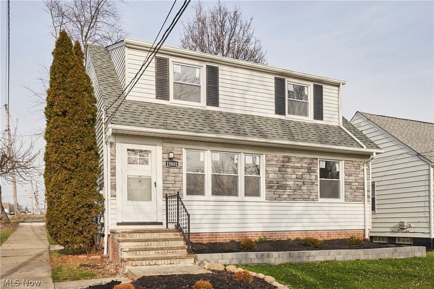 Updated Cape Cod with Fenced-In Backyard! 4 Beds, 2 Full Baths. Step into this modernized home with stone accents on the outside and fresh landscaping. Living room boasts a large picture window with refinished hardwood floors. Eat-in kitchen features new cabinets, stainless steel appliances, and to top it off a built-in butcher block slab to enjoy meals at. Updated first floor full bath with new vanity, flooring, and tile. First floor also offers 2 bedrooms. Upstairs offers the master bedroom along with one other bedroom and a full bath. Oversized one car garage with room for storage. Partially finished basement with rec room that could be used for a home theater or gym along with a laundry area. Fenced-in backyard with a large deck for entertaining and a patio space perfect for a firepit. Recent updates: Windows, HWT, roof, stainless steel appliances, kitchen, bathrooms, flooring, deck, landscaping & reseeded lawn, partially finished side of basement, siding, lighting, gutters, garage