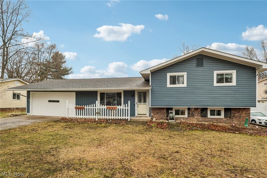 Welcome to this charming 3-level split home located on a quiet dead-end street in Painesville Twp! This well-maintained home features a spacious sunken family room with a cozy woodburning fireplace, perfect for relaxing evenings or gathering with friends and family! The kitchen features granite countertops, where all appliances stay! The kitchen flows nicely into the dining room that is just off the kitchen, perfect for everyday living and entertaining! From the dining area, there is a sliding glass doors leading to an outdoor patio, providing a great space to enjoy any outdoor meals or unwind in the backyard. This home also offers the convenience of an attached two-car garage. The exterior has been recently refreshed with new vinyl siding installed approximately 18 months ago, adding to the home's curb appeal and durability. In addition to the home itself, the property includes a large shed with a covered porch, providing extra storage or space for hobbies and outdoor equipment. Situated in a peaceful location at the end of a dead-end street, this property offers a quiet setting while still being close to local amenities, parks, and schools. This is a wonderful opportunity to own a comfortable home in a desirable neighborhood! Schedule your showing today!