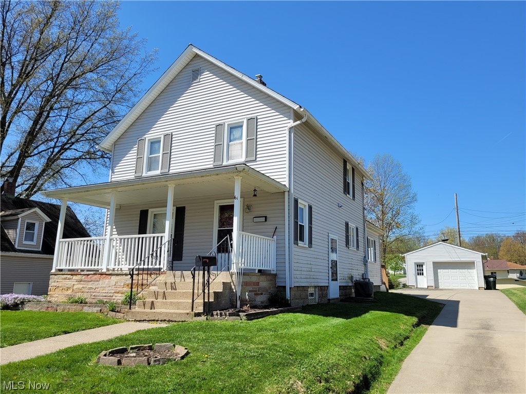 Don't wait to view this neat & clean 3 bedroom, 2 bath, low maintenance vinyl sided 2 story colonial. This home has so much to offer from the entrance foyer to the nice sized living room plus an additional first floor family room & bathroom. You will love the remodeled kitchen that is just steps away from the formal dining room. The basement has glass block windows, 100 AMP electric breaker service and in 2019 the owner installed a new furnace, air conditioner and hot water heater. Take a break and relax this summer in the shade of the covered front porch or enjoy a barbeque on the rear deck (20x11). There is a nice detached garage (18x24) with paved drive able to accommodate several vehicles.