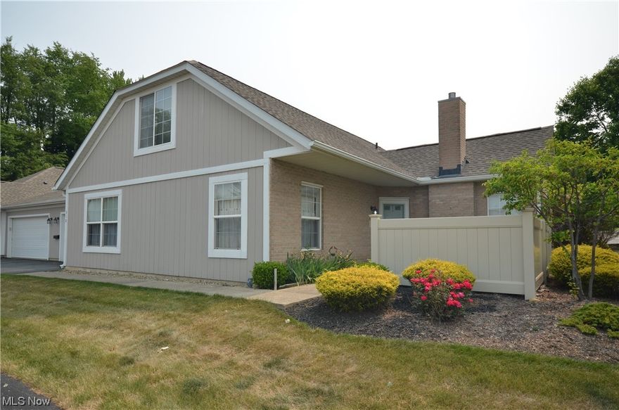 Incredible condo in the Villas just steps from the Clubhouse and pool! Lovely open floorplan from the cathedral living rm w gas fireplace to the dining area and kitchen featuring granite counters, breakfast bar plus area for a small table. The upgraded tile floors along with new microwave ('23) and Bosch Dishwasher ('21) complement the range and refrigerator that all stay! 1st floor laundry rm is conveniently located off of the garage and also has tile flooring plus a handy utility sink. 1st floor half bath plus a freshly painted guest room('23). 1st floor master suite is very spacious and has a large walk in closet along with a private master bath w 2 sink vanity, tile floor and spacious shower. Upstairs adds fantastic flex space for an additional bedroom or a great bonus room/hobby space complete with an attached full bath and another walk in closet! The 2 car attached garage includes an opener, electric and a very rare heated, enclosed workshop! Roofing on the condo was just replace