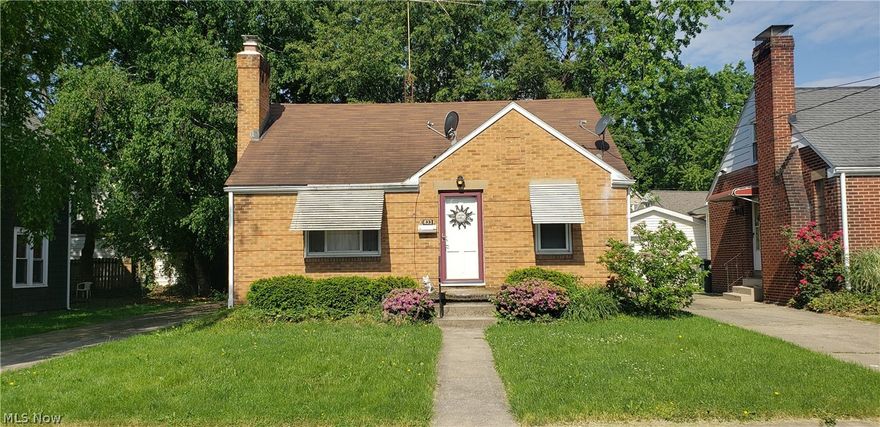 Brick Bungalow with 1 car garage. Home is being sold as is & everything to be left with property as seller is in nursing home. So much potential here with this property.