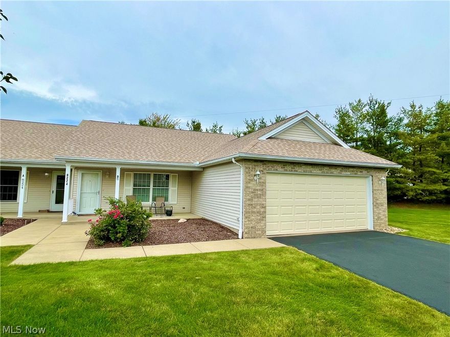 Gorgeous 1 Story Ranch Condo a desirable quiet condo community. This 2 bedroom, 2 full bath condo has many updates including newer light fixtures, updated flooring, newer hot water tank, HVAC (2018), freshly painted, newer storm doors & updated kitchen. The covered front patio will lead you inside to beautiful living room that leads to the dining room. From their make your way to the kitchen with newer appliances. A sliding glass door will take you to the back patio private patio backing into the tree line. The master bedroom is spacious with double closets and a master bathroom. The 2nd bedroom also is nicely sized with double closets. A 1st floor laundry has cabinets and newer laundry tub.