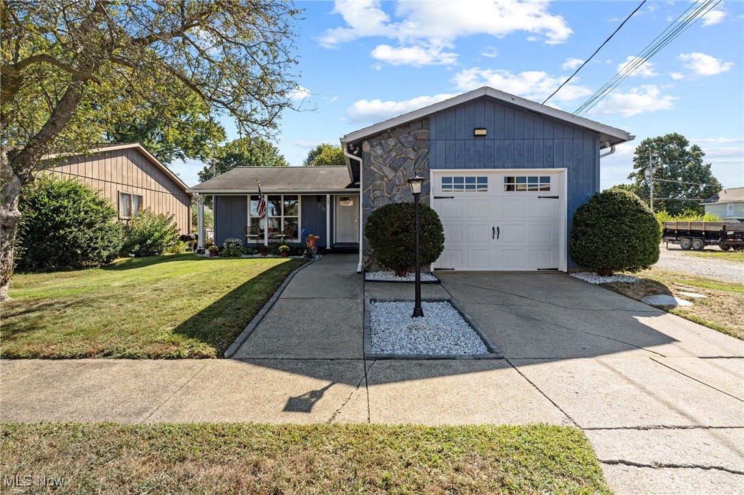 Nicely RENOVATED 1 story home. Kitchen has white cabinetry with granite countertops and Stainless appliances. Living room, dining room and kitchen are an open floor plan, great for entertaining. Living room has a built in electric fireplace. Private fenced backyard off of dining area leading to a deck with a pergola, deck furniture will stay, and an above ground pool. There are 2 half baths and 1 full bath, all updated. New carpeted lower level rec room with a wet bar and (20x33) barn siding walls. The house has a great floor plan. Lots of storage thru out. In ground sprinkler for the front yard. Newer CA and water softener. Covered front porch. All the work has been done here, just waiting for you! Home is all electric $250 average. Seller is offering a 1 year home warranty thru Choice Home Warranty.