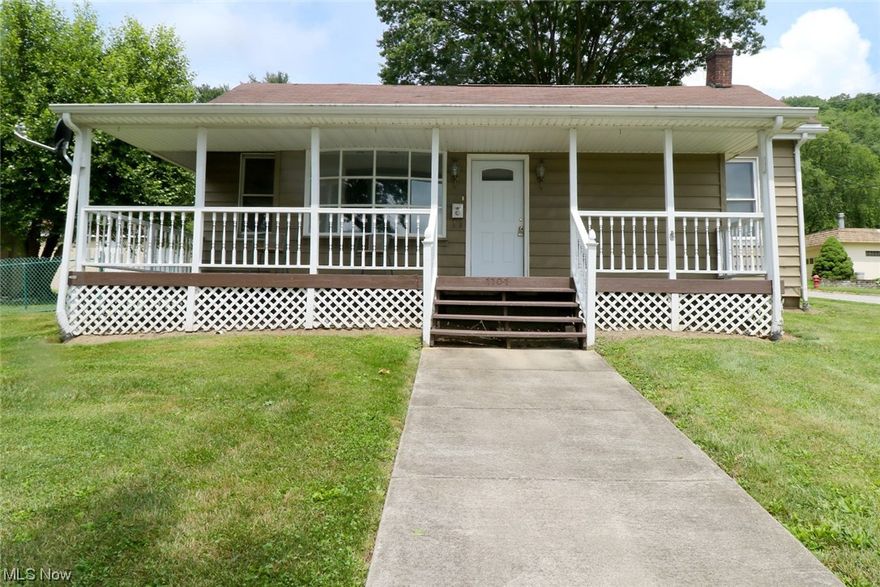 Two bedroom, One bathroom home in the heart of Brilliant.  Located on a large, corner lot; the exterior features 2- one car detached garages; storage shed; large fenced-in, flat side yard; large, flat front yard; back, enclosed patio; and wrap-around, covered front porch. The interior has had a facelift with a new kitchen, including new dishwasher and new microwave that stay with the home and new bathroom.   Fresh coat of paint, new lighting and new flooring throughout the whole home.   The back roof was replaced in 2021, newer electric hot water tank (2019) and 200 amp breaker box with updated electric.  
You'll fall in love with this home the moment you walk in the front door to the large foyer opening up to a huge living room with high ceilings.  Fall deeper in love as you make your way to the sizeable eat-in kitchen and then the two bedrooms fit for a king (or queen.)  And who doesn't love a laundry room on the first floor?  Located near State Route 7 and the newest bridge (coming soon)  making it easy to get wherever you need to be quick and easy.