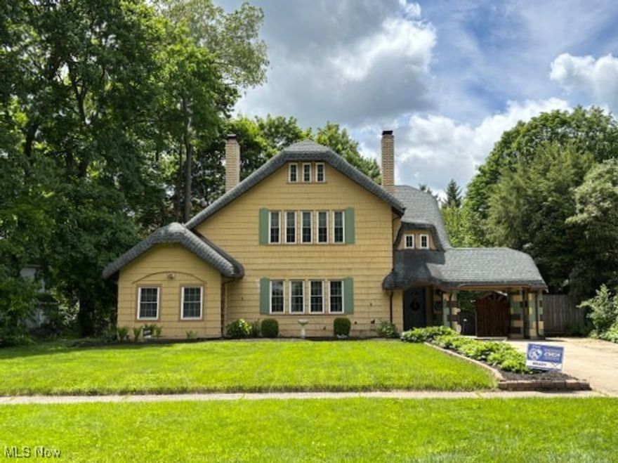 Welcome to this Charming west Akron colonial offering over 2,700 Sq. Ft. (per Summit county auditor's website) with 3-4 bedrooms and 2 full bathrooms.  Step inside the front door to a convenient area to greet guests and remove shoes/coats on your way to the open foyer and staircase to the 2nd floor.  To the left is the spacious 22' long living room with beaned ceilings, fireplace and plenty of windows.  Of the living room is a 4 season porch, entrance to the formal dining- also with beautiful beamed ceilings and French doors to the family with 2nd fireplace.  On the other side if the foyer is the expanded kitchen with tons of cabinet and counter space, stainless steel appliances and an attached eating area.  On your way up to the 2nd floor is one of the 2 full bathrooms servicing the 3 good size bedrooms on this level.  Hall storage is conveniently located outside the 2nd full bath across from the staircase to the finished 3rd floor which could be your 4th bedroom.  The large basement is unfinished.  Some big improvements are also a nice feature included a new roof in 2020, 56 newer windows, furnace replaced in 2014.  This home is located in a well established area of homes and conveniently located within minutes of the downtown area, hospitals and freeway access.  Enjoy the quality and character this home has to offer.