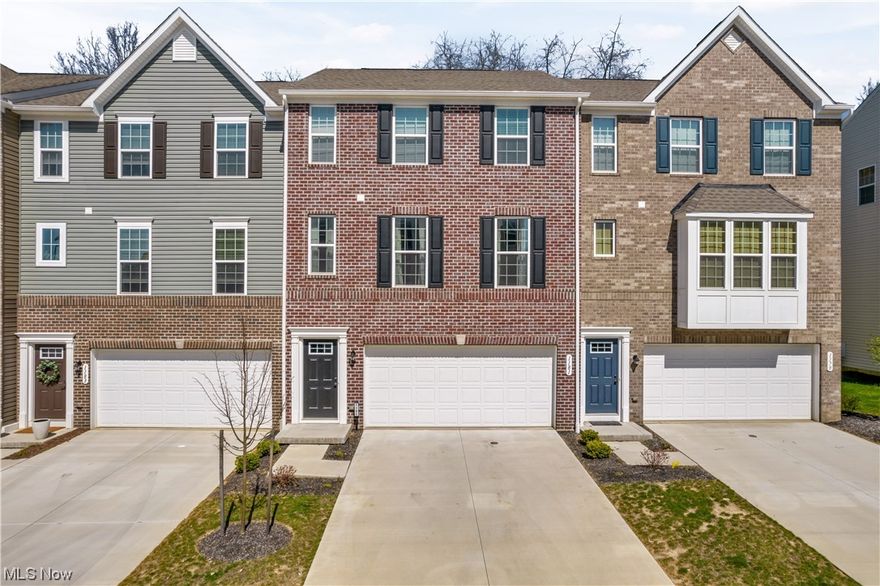 Looking for your new home? Plant your roots at 1181 Bean Lane! Absolutely adorable townhouse in a prime Cuyahoga Falls location! Enjoy homeownership with a low-maintenance lifestyle in the Villages at Sycamore. You will love the open-concept main living area. The second floor opens up to the living room with a beautiful accent wall. The living room flows into the kitchen and main dining area. The kitchen boasts stainless steel appliances, quartz countertops, a tile backsplash, and features a 10 foot island. This spacious kitchen is any cook's dream! Walk out from the dining area to a balcony overlooking beautiful garden views. The third level includes the master bedroom, with an ensuite bath and double vanity. The master bathroom has a Roman tile Duel Shower head with a bench. Two additional bedrooms, a second full bath, and laundry complete the third floor. Enter the Townhouse from the attached 2-car garage to the first floor that is a walkout and can be finished to your liking. Recen