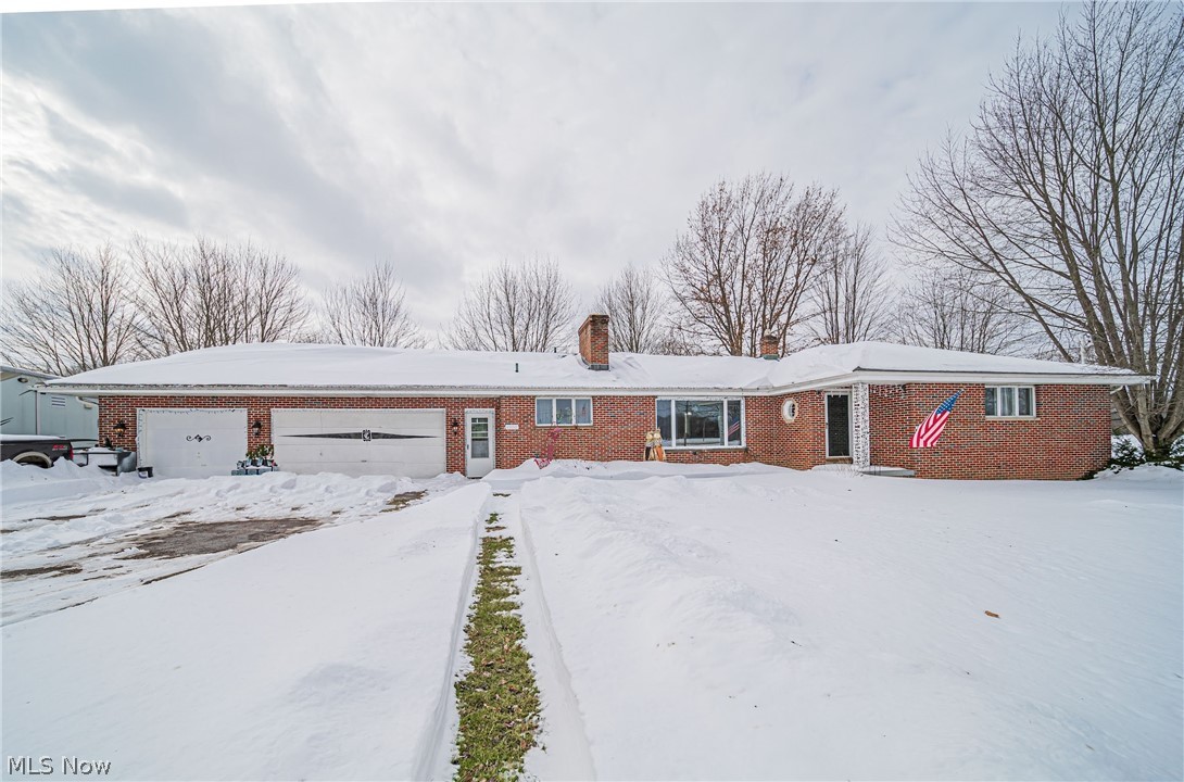 Beautiful brick ranch on 5 acres on paved road in Jefferson Schools !! 3 bedrooms and 2.5 baths with big eat in kitchen and huge living room with hardwood floors and fireplace. Laundry room on first floor. Basement could easily be finished with full bath already down there and another fireplace. Big 3 car attached garage. 2 outbuildings and pond.... beautiful lot !!