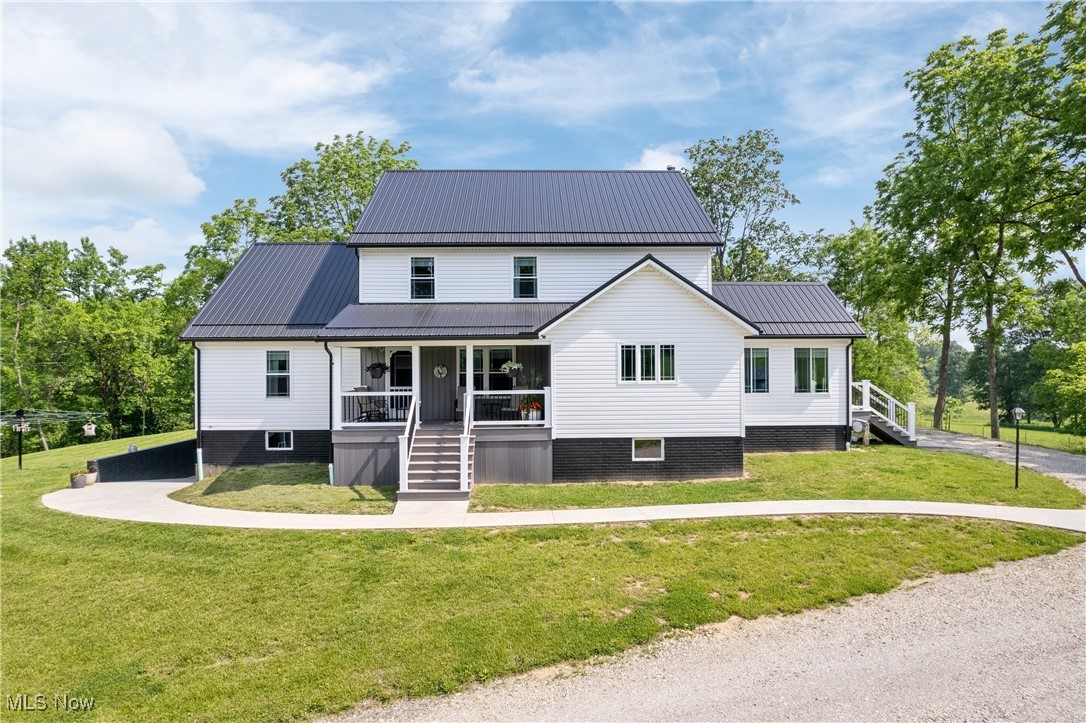 Beautiful 2023 custom built Amish Home by Weaver contracting, Plus 20 acres and a new stable. Live in luxury off the grid or hook up to electric service. Auditor shows 4 bedrooms but a room which is used as a classroom could be used as a office or 5th bedroom, plus a bonus room on second floor. The large island with granite counters is wonderfully centered in the custom kitchen. Fabulous Built in's welcome you as you enter the mud room at the 2nd entrance. Enjoy the country scenery as you relax on the porch with trex decking. 2 full baths. The well pump is ran off solar panels. Full basement with poured concrete walls . Stable is complete with 2 stalls, loft, work shop or garage area big enough for A TWO CAR TANDUM GARAGE. and brand new fence. fyi, THE WIRING IS RAN TO BOXES IN EACH ROOM AND IN BASEMENT READY TO INSTALL THE OUTLETS AND BREAKER BOX. Electric service is directly across road from the home. Propane runs the refrigerator and oven. Solar panels used to recharge battery powered lights. New septic . Shed to stay. Play house, chicken coop, and fuel tank beside the stable will be removed prior to closing. Seller does not own the mineral rights.