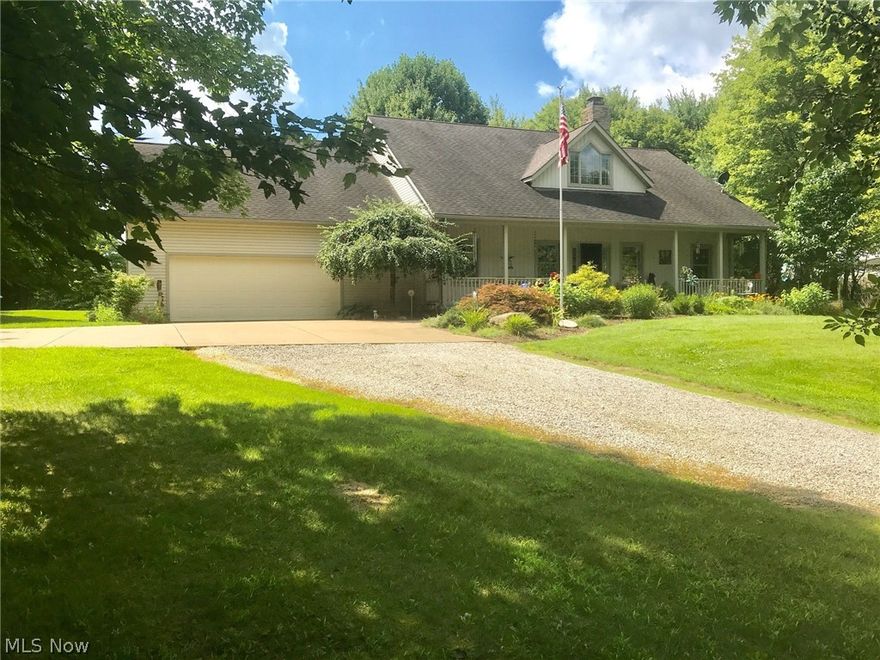 NEW PRICE! Immediate possession on this Beautiful 1 owner custom built country ranch style home that is nestled back off the road for a perfect peaceful setting! Thinking of building? Take a look at this home first. Hickory cabinets compliment  this lovely open kitchen with breakfast bar and dinette area. Formal dining room with nice storage room for all your entertaining needs,  Grand great room with vaulted ceilings and wood burning fireplace. Plenty of space with  3 bedrooms and 2 full baths. You will love the space in the first floor laundry room. Lots of storage and closets throughout.  Many high end features and plenty of natural lighting. Full clean basement with glass block windows. Attached 2 car garage. Welcoming front porch. Surrounded by woods on this 2.6 acre scenic lot.  Private back patio to enjoy some R&R. Home is located in Geauga county in Parkman Twp. but has West Farmington mailing.  Call today to see your New Dream Home! You will be glad that you did!