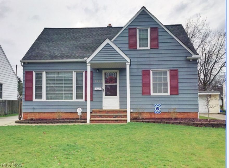 Don't miss out on your chance to own this Pristine Bungalow on a wonderful street, in the heart of Mayfield Heights.  Stunning curb appeal, with a wonderfully maintained front and backyard, complete with NEW porch awning and steps (2015), NEW roof (2016) NEW gutters (2016) NEW chimney (2016) newer driveway and patio, and a 2 car garage. Step inside and fall in love! The first floor offers a gorgeous and completely updated eat in kitchen (2015) featuring a neutral color pallet, glass tile backsplash, under cabinet lighting and stainless steel appliances! The living room and 2 bedrooms are cozy, spacious and provide plenty of natural light.  Enjoy your newly updated full bath (2017).  Walk upstairs to your own Master Bedroom Retreat with ample storage space and a large nook for an office or sitting area. Full partially finished basement is sure to fit all your needs.  NEW hot water tank (2016) POS in process.  Hurry, this home won't last!!