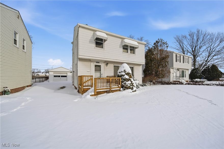 Check out this charming 3-bedroom colonial located on the outskirts of Willowick, OH! Enter the home through the front door to be greeted by an oversized living room that flows into the dining room, which features a ceiling fan and access to the back door and private screened porch. The front of the home is filled with natural light from a large picture window. The kitchen is the perfect gathering space, offering a spacious eat-in area and bay window, along with plenty of cabinet space and durable linoleum flooring. Enjoy quiet mornings outside on your private screened-in porch overlooking your backyard. A convenient half bath completes the first floor. Upstairs, you’ll find an oversized full bath with a newer bath surround. All three bedrooms feature beautiful oak hardwood floors and ample space for a growing family.  The partially finished basement provides additional living space, including a working shower—just waiting for your finishing touches. A large single-car garage completes this one-of-a-kind property.

Schedule your showing today before this one is gone!