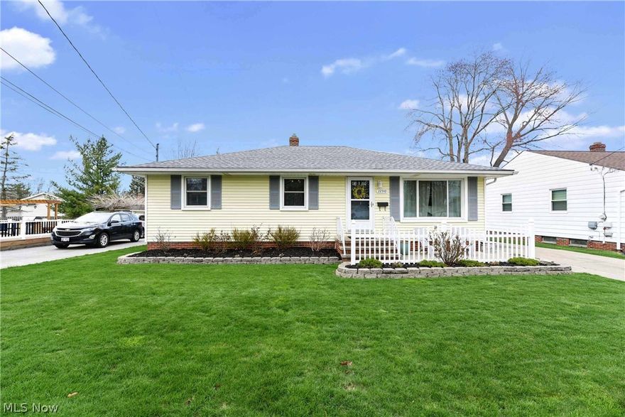 Welcome home to this well maintained and updated, move-in ready ranch home in Fairview Park. Home boasts today's finishes, open concept layout, and many upgrades to ensure peace of mind!  Large kitchen with new stainless steel appliances, and storage is open to generously sized dining room.  Updated full bath on main floor is accompanied by 3 nice sized bedrooms with new flooring. Finished basement is large with newer carpet is ready for entertaining!  Unfinished portion of basement boasts Nature Stone flooring and newer washer and dryer that stay with home.  Backyard is fully fenced with newer multi-level deck. Nature Stone in 2 car detached garage as well.  Additional updates include: Stanek windows throughout entire home (2013), Roof (complete tear off 2012), Furnace and A/C (2009). Landscaping in front and backyard. Make your appointment today, virtual showings are available!