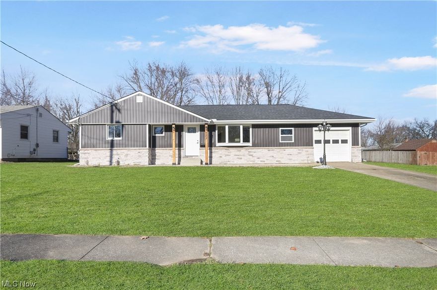 Immaculate renovation in the heart of Medina. This 3 bedroom 2 full bathroom ranch features over 2000 SQFT of living space and is ready for immediate occupancy. Exterior upgrades include a new roof, gutters, vinyl siding, stone work, numerous windows replaced, all new exterior doors, new front patio and cedar entryway posts. Interior with a new kitchen that features new cabinets, quartz counters, backsplash and SS appliances. Breakfast area with floating shelves. Mud room with custom made Amish cabinetry and a tile floor. Back sunroom and main living area offer numerous locations perfect for relaxing or watching your favorite show. 3 bedrooms on first floor with a fully tiled shower/tub combo in the bathroom. Basement offers a fully finished oversized rec room, full bathroom with standup shower and laundry room with room for storage. Schedule your showing and don't miss out on this great home!