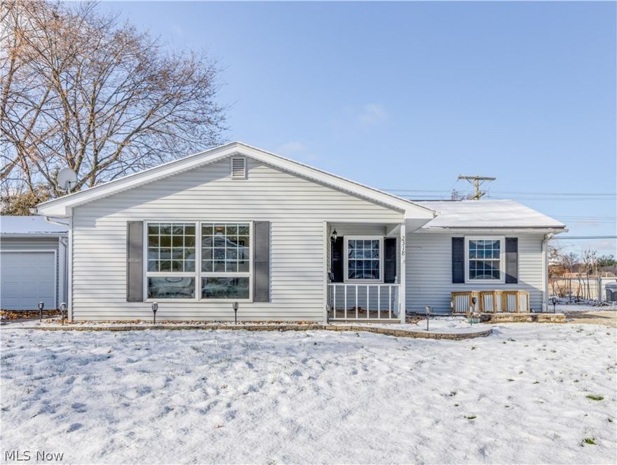 Welcome to this beautiful ranch, tucked away in the Heslop neighborhood, in the city of Cuyahoga Falls! As you come to the property you will notice all new hardscape that was completed in the summer of 2021 for easy maintenance! You will have a fully fenced in backyard that has a gate to access Kennedy Park directly behind it, to enjoy anytime of the year! You are also less than 5 minutes from Water Works Park! As you are admiring the fenced in back yard & patio  make your way over to the 2-car detached garage with its own electrical panel. Once you are completed outside, make your way through the front door and admire the living area & dining room that has great big windows to let all the natural light in. As you make your way down the hall you will notice all the beautiful original hardwood floors throughout, the 3 bedrooms, one full bathroom and ample closet spaces! Off of the dining room, you will notice a nice eat in kitchen with ample counter space and cupboards. All appliances a