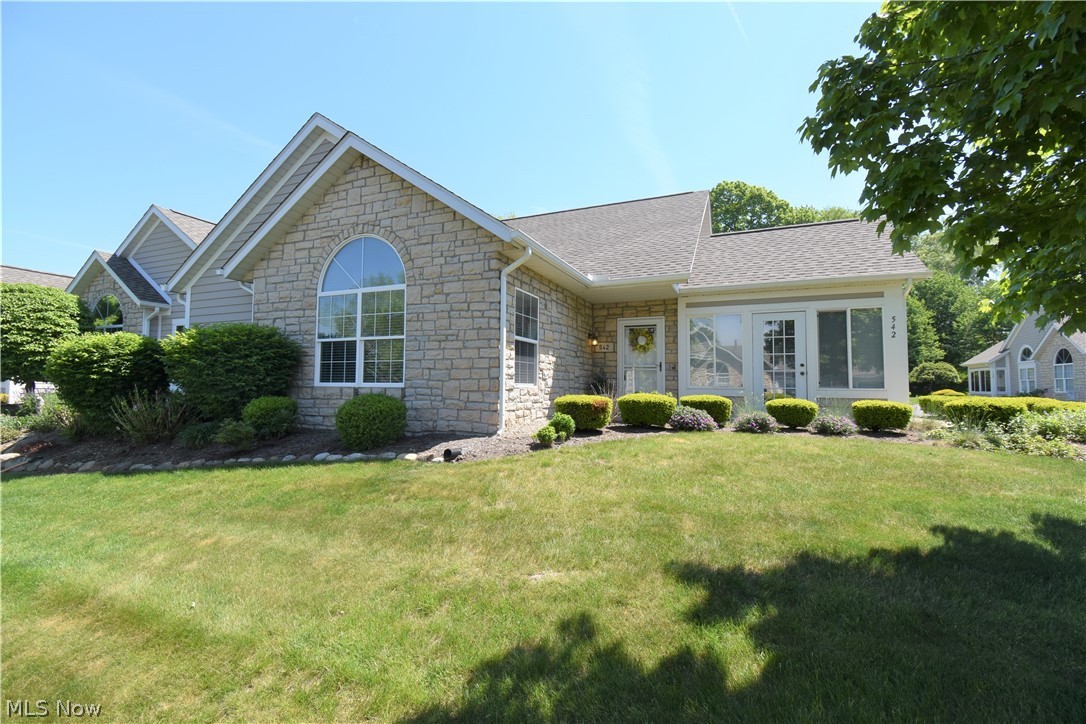 Welcome to 542 Morningstar Drive in Tallmadge! This condo has 2 bedrooms, 2 bathrooms, an eat-in kitchen and a beautiful sunroom. Vaulted ceilings and recessed lighting throughout the home. Two-car garage with lots of cabinets for extra storage. New hot water tank in 2019. Buyers have access to the community pool, exercise room, entertainment room, and putting green. Don’t let this condo get away; schedule your showing today!