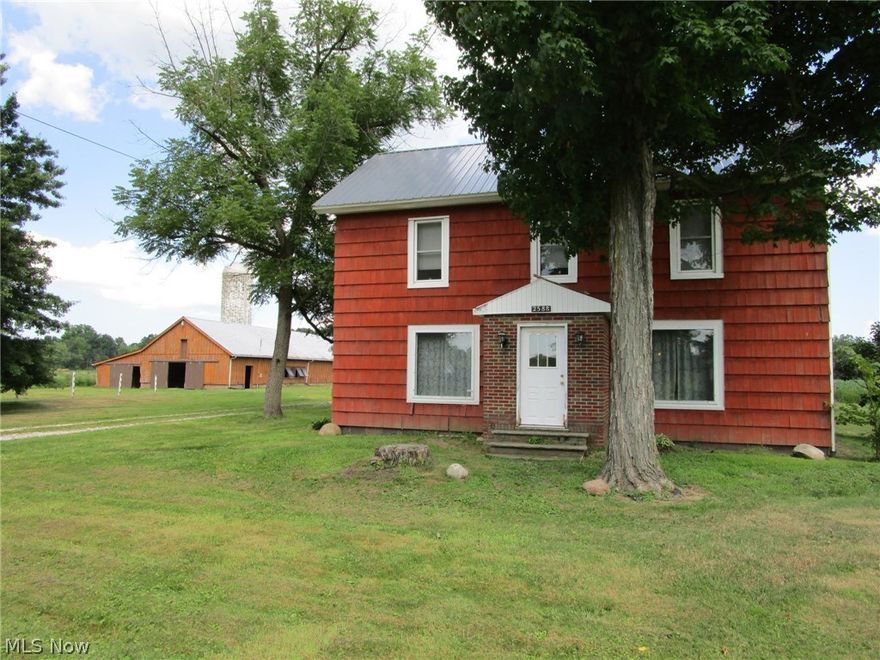 REDUCED!! Seller says it must go! Cozy comfortable farmhouse & room for everyone! With all the charm & atmosphere of a century home, but an effective remodel year of 1989, this roomy colonial has FREE gas heat from the seller-owned well (for as long as it produces), an updated elec. panel, a unique gravity based heat system, a new metal roof, a surprising amount of closet space, a HUGE country kitchen, a sunny east facing formal DR, a 1st floor half bath-so handy for guests, a family room w/French doors right out into the big back yard, a big big master w/a walk in closet & an entire wall of built in drawers & an L-shaped living room w/gas (or can be WB) FP, plus a cozy quiet den area tucked in the "L". There's also a serene 1/4 acre farm pond, approx. 4 acres of fantastic pasture land & roughly 20 acres of hayfield. Bring your livestock & don't ever pay for hay again! Outbuildings include the North barn (30x108 - metal roof & loft storage) (w/a 16' wide enclosed lean-to addition-great