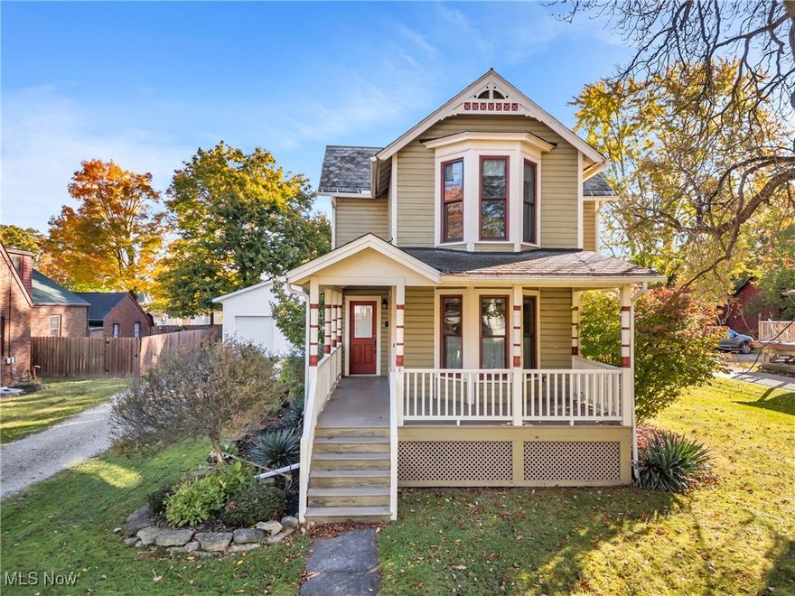 Welcome home to this charming Medina historical gem, restored by Renew Medina in 2015, featuring a beautiful wraparound front porch, an updated kitchen with granite countertops and stainless steel appliances, and a half bath off the kitchen with convenient first-floor laundry. Updated electrical, plumbing, furnace, and A/C—along with new windows, light fixtures, and gutters all updated in 2015. The main bathroom features a fully restored 1912 cast-iron tub and shower surround, and the first-floor den can be converted to an additional bedroom if needed, all on a large lot with a two-car detached garage. The slate roof was inspected and repaired in 2023, with valleys replaced. The home is a rare opportunity to own a piece of Medina history, with modern comfort and charm, just a short walk from downtown Medina. Location is everything.