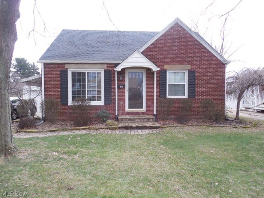Brick bungalow includes 3 bedrooms, living room, kitchen, 1 car detached garage and fenced back yard with storage shed.  Living room with hardwood floor, updated cabinets in eat-in kitchen with ceramic tile floor. Ceramic floor in bath with tub/shower and updated vanity.  Large bedroom on 2nd floor currently being used as family room.  Full basement with glazed tile walls and glass block windows.  New 100 amp service added 12/2015.