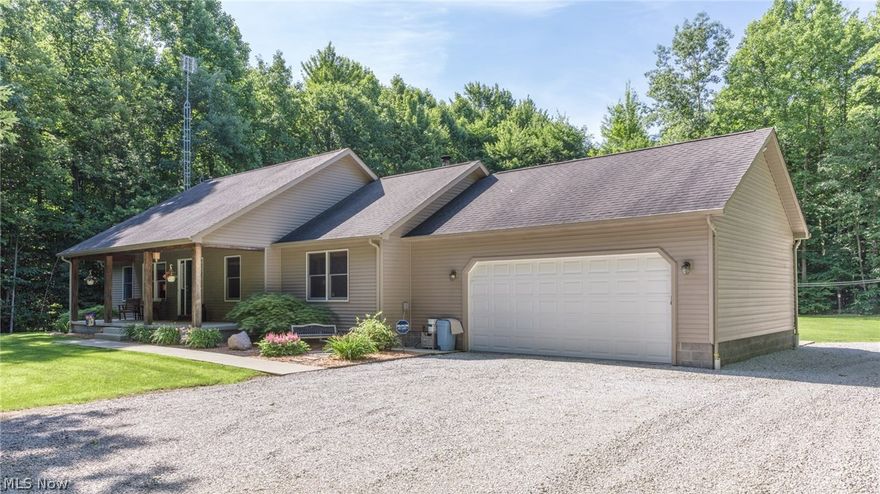 Welcome home to this loved and cared for 3 bedroom 2 full bath ranch home with 2 car attached garage with walls and ceilings insulated. Very open home with vaulted pine ceiling in kitchen and living room. Master bedroom offers a large walk-in closet and spacious bath. Heat this home entirely with wood/coal stove or with furnace (new in 2015), full basement with a small area finished but the remainder is a clean canvas for your finishing ideas. If you lose power, no worries as it comes equipped with a generator. Outside you will find 20 x 32 barn with concrete floor, electric and water with a 16 x 8 lean to off the back. An 8 x 30 machine shed with metal roofing and siding. There is also an 10 x 9 coal bin with asphalt floor, and there is more! A 32 x 32 insulated garage with 10'  ceilings, water, 100 amp electric service, 220, concrete floor, drops for an air compressor, and floor drain. Need more? 8 x 10 chicken coop with asphalt floor, water and electric with a 3/4 acre fenced pastur