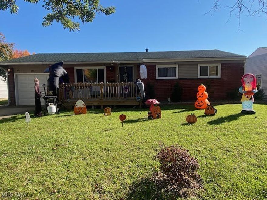 This home qualifies for down payment & closing cost assistance loan programs for those who qualify.  Call your favorite agent for more details. This is a beautifully updated three-bedroom, two-bath brick ranch! This home offers a spacious living room and a large eat-in kitchen on the main level, along with three well-sized bedrooms and a full bath. The finished basement provides extra living space with a rec room, a second full bath, a craft room, and two additional versatile rooms, plus a large utility room for storage.
Major updates in 2018 include the roof, windows, breaker box, exterior doors, water heater, and glass block windows. Both the kitchen and bathrooms have been fully modernized. Outdoors, you’ll find a fully fenced backyard, a sparkling swimming pool, and a new shed. Enjoy outdoor living on the front deck (new in 2022) or relax on the new patio with a covered metal roof (added in 2022). The home also features a security system with cameras for peace of mind.