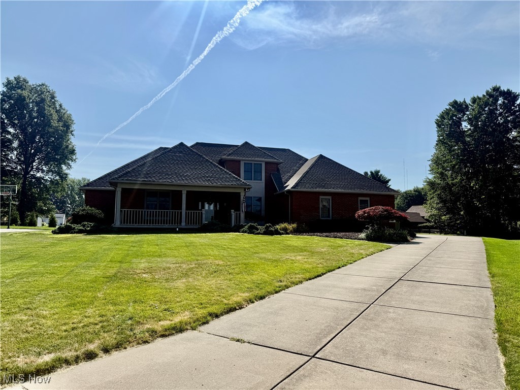 Welcome to this beautifully well maintained brick 2,850 sq ft home sitting at the top of a peaceful culdesac. Located on the desirable Shepherds Ridge. From the moment you step inside, you'll appreciate the quality craftsmanship and thoughtful updates throughout. The spacious interior features elegant 6-panel solid wood doors, crown molding, and newer luxury vinyl flooring that adds warmth and durability. The heart of the home is the modern kitchen, complete with sleek quartz countertops and a full suite of stainless steel appliances all just 1 year old and included with the home. The great room has built in speakers for surround sound and a gas fireplace. The first floor master bedroom has a private bath that will make you feel like you're at a resort with a garden tub, separate shower, double sinks and a huge walk in closet. Upstairs there are 3 additional spacious bedrooms and a full bath that has been completely updated one year ago. (new shower, bathtub, flooring, lights, commode and vanity). The tray ceilings add charm to the dining room. The basement is partially finished with commercial grade vinyl floors, with an insulated full bath, workshop (where central vac is located), utility tubs, insulated extra room with built in shelves can be a guest bedroom, office, craft room. All the basement windows are PPG vented glass block windows. Sump pump with battery back-up. Outside there's a huge front porch and a covered back patio. The back patio has sky lights and a built in natural gas grill. The entire interior of the home has fresh paint and the outdoor lighting by Edison really adds to the charm. With its ideal location, timeless finishes, and move-in-ready condition, this home offers comfort, style, and peace of mind. Don't miss this rare opportunity, schedule your private tour today!