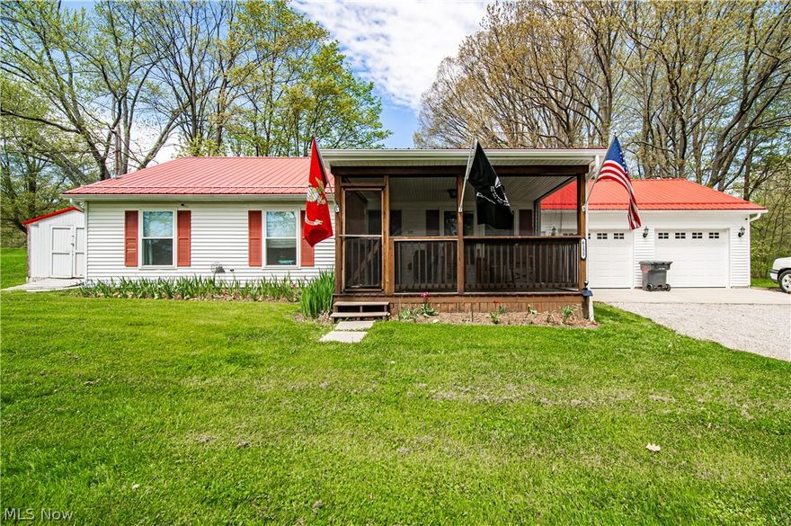 You'll get a peaceful easy feeling when you look out the updated windows of this well loved Ranch home. One floor living, Updated Kitchen. Master bedroom is at the back of the house with En Suite bathroom featuring ceramic floor. All bedrooms offer nice size closets. Your feet will always be warm with the in floor-heat and newer furnace and AC added. There's a shed for outdoor storage and decent size driveway. The 2 car garage was added about 4 years ago. First floor laundry. Sliding door to the open, eat-in kitchen that leads out to a small patio. Picturesque view across the street. conveniently located close to Rt 11. Seller has received multiple offers and  is requesting for highest and best offer submitted by 12 PM Sunday May 5.