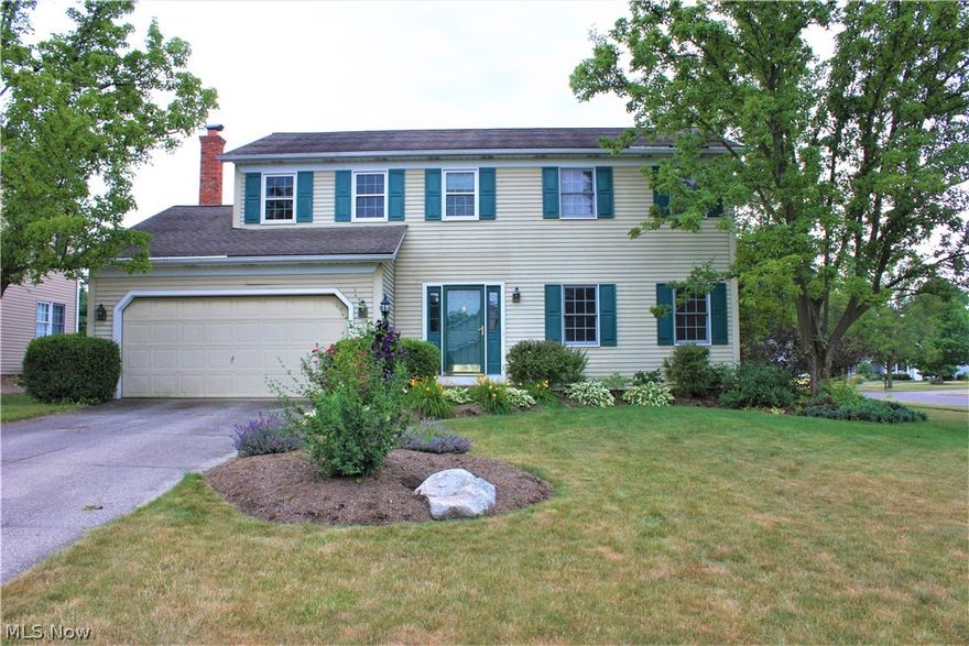 This home shines! Mature plantings line the walkway leading to welcoming front porch.  Natural light illuminates the spacious living room.  The dining room and eat-in kitchen with newer wood floors provides plenty of space for your cooking/dining needs.  Casual family room with cozy fireplace leads to large deck overlooking back yard with mature trees and plenty of open space as well.  Upstairs you will find four generously sized bedrooms including a master bedroom with en suite bathroom and walk-in closet.  The lower level is partially finished with a flex space room. Updates include Water Heater (2015), FP Gas Logs, Dryer (2016), Garage Door Cable/Springs (2018), Refrigerator (2019), Kitchen & Half Bath Countertops, Range/Oven, Dishwasher, Hardwood floors (K, DR, 1/2 Bath) (2020), Master Bath shower/flooring/counter, Microwave (2021). Neighborhood is convenient to highways yet tucked away from the commotion and features well-maintained tennis and basketball courts for resident use.