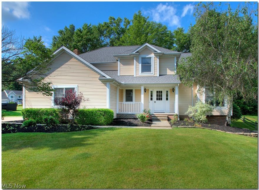 Great neighborhood! Welcome to this front porch colonial! Side entry garage! Newer roof! Newer appliances! Lovely floor plan with 2 story living room. Family room off the kitchen with fireplace.  Newer floor in laundry room.  Full of natural light and neutral colors, this home is awaiting new owners before school starts.  Solon schools and Oakview Estates location makes this a great combination of value and readiness.  Sellers looking for a quick sale!