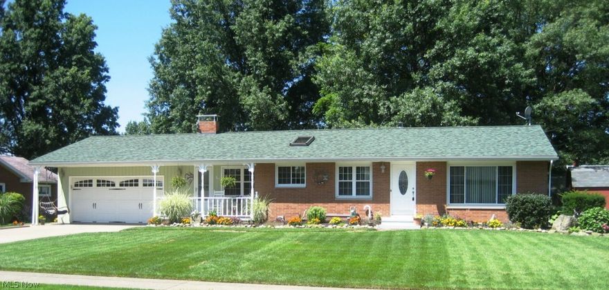 An open kitchen/eating/living area greets you from the front door in this well maintained brick ranch home. The family room w/woodburning insert is great for cold winter months while the enclosed rear porch will allow you to sit  and relax this spring, summer & fall. Updates inlcude: replacement windows, roof, doors,  furnace & a/c. The fully applianced kitchen w/skylight has been refreshed with various surfaces. Basement includes rec room & shower.