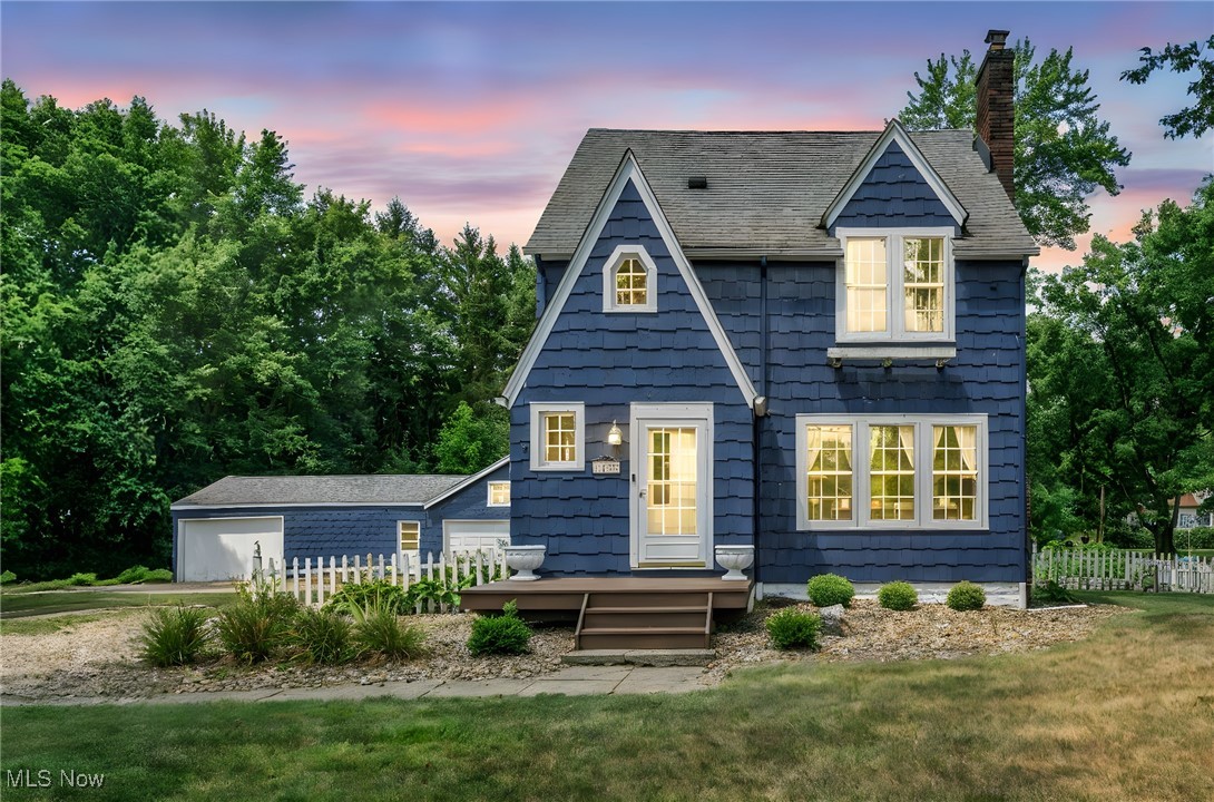 Welcome to this gorgeous almost-century home in beautiful Copley Township, originally a Sears Roebuck & Co. house built in 1928 with modern updates for comfortable living. Enter through the front door to be greeted by a beautiful living room with original hardwood floors, a wood burning fire place with stone surround, and wood trim details along the staircase and doorways. A half bath is tucked away off the living room. Moving into the open kitchen with a dining room, breakfast nook, walk-in pantry, and area for coffee bar, all with plenty of natural light. Dining room windows have custom blinds. Off of the breakfast nook is a huge family room with vaulted ceiling, gas fireplace, gorgeous ceiling beams, a wet bar, and a full bathroom! The family room leads to the back yard where you'll find a paver patio with tons of space as well as built in bar with swing seats, sunshade, fire pit and more. On the second floor of the home you'll find three spacious bedrooms with a full bath with double vanity. Child's bedroom also has custom fitted blinds that stay with the home. Fourth bedroom is on the finished third floor and is accessed through the 2nd floor bedroom. The basement is partially finished while the unfinished portion of the basement has plenty of shelving for storage and laundry hook ups. You'll also love the two car garage with 220 volt outlet for EV charging as well as a large workshop area with pass-through garage doors--the perfect place to store a lawnmower or other large tools. There is a main driveway off Schocalog Rd as well as a side driveway off of Betula Ave for additional parking. The side yard has a garden area with beds and a pumpkin patch that will be perfect for a fall harvest. Close to 77 and minutes from shopping, restaurants, and activities in Fairlawn and West Akron, this home has it all. Well and Septic Point of Sale inspections complete 7/28/25. Sellers offering home warranty AND **sellers have an executed home inspection done 7/28/25**
