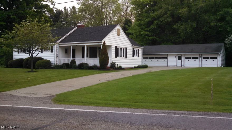 3 bedroom, 1 bath Ranch home with nice oak kitchen cabinets and easily finished basement with nice wood burning fireplace. Some of the updates inside include the bathroom in '07, New 100 amp electrical service that can be easily upgraded to a 200 amp service. Outside you will find a large 4 car detached garage with lots of storage. A nice patio and separate fire pit area for all of your entertaining this summer all on a nicely landscaped 2.5 acres. This home gives you country living yet it is conveniently located to several major highways and cities. There are also 2 storage sheds that stay with the property, one could accommodate a small animal. There are 30 yr shingles replaced in Aug '12, and new furnace/heat pump in '07.