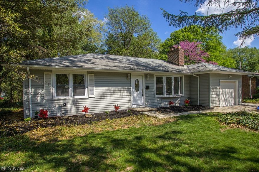 Totally Remodeled Home in the heart of Mentor!  This spacious ranch has all new carpets and wood-laminate flooring. New kitchen with cherry cabinets, granite counter tops, recessed lighting, stainless steel appliances and ceramic tile floor.  Two remodeled baths with granite counter tops and tile showers. Master bedroom suite has two closets, one being walk-in. Large family room with fireplace, recessed lighting, wall of windows and access to new concrete patio. Formal living room has recessed lighting and a second fireplace.  Massive space and potential in the basement with freshly surfaced floor and utility area.  New windows.  1 year home warranty included!