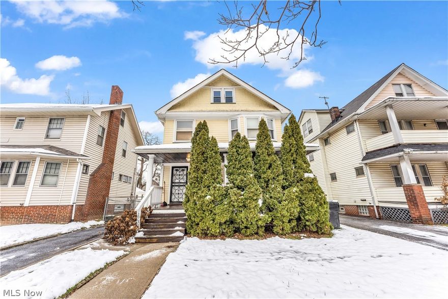 This large colonial home is an excellent opportunity for investors looking for value-add opportunities! With some solid updates to the home, including updated electrical panel, new hot water tank and newer furnace and central air, this property only needs a little TLC to bring out its full potential! The interior is spacious and offers a main floor with living room, dining room and large kitchen. Upstairs are 3 bedrooms and the full bathroom. There are hardwood floors throughout, a full basement, detached single car garage with insulation and deep fully fenced-in backyard. Centrally located on Cleveland's east side, the property is close to parks, main thoroughfares and public transit, shopping and more! Property is being sold as-is and the seller will not be making any repairs. Don't miss a valuable portfolio addition - schedule a showing to see its potential for yourself!