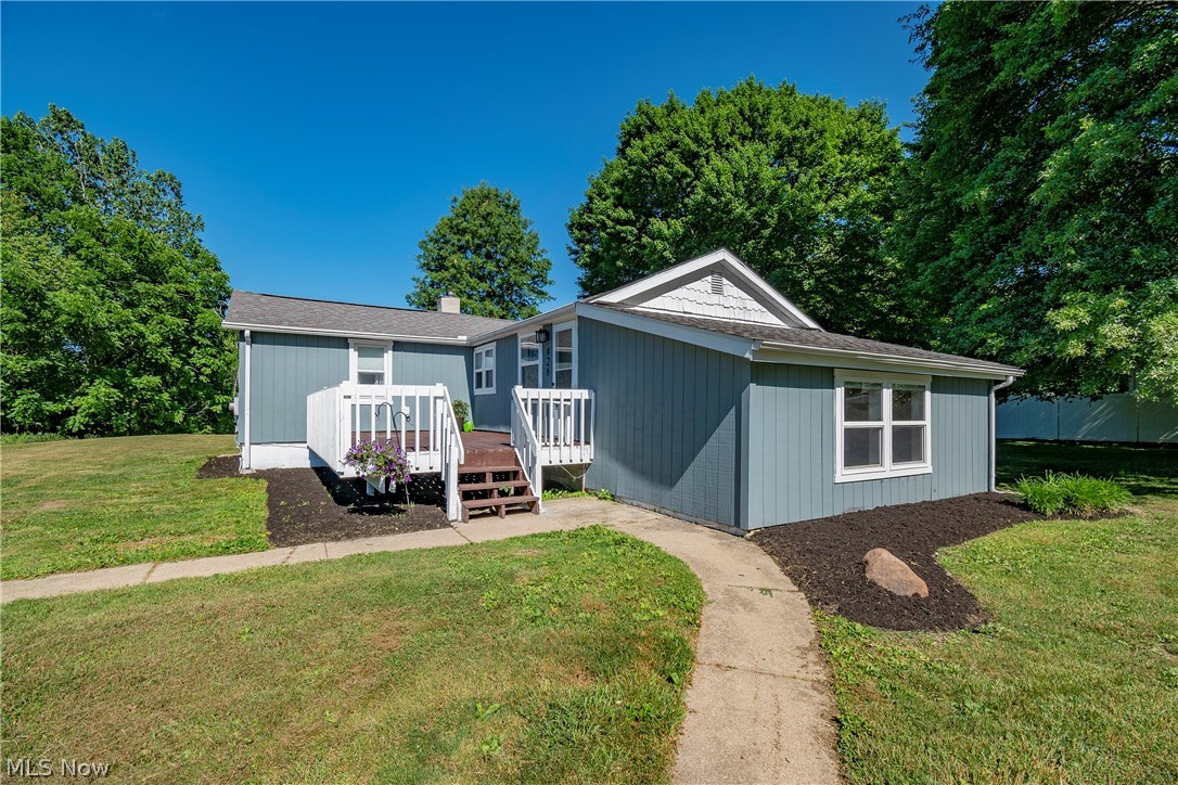 Welcome to 426 Hamlet Street! Sitting on a .4 acre lot, this cozy 3 bedroom / 1 bathroom ranch is located on a peaceful dead end street and backs up to a vacant lot! Enter from the front porch into your living room and continue into the sunken family room with loads of natural light. Your spacious kitchen provides ample cabinet space and first floor laundry area. There is a dining space sitting off the kitchen with access to the back deck with extended backyard and wooded view. 3 great sized bedrooms and full bath round out the main level. Sitting far off the road, this home is perfect for entertaining and enjoying your summer evenings on your spacious front porch. Don't miss your opportunity. Schedule your private viewing today!
