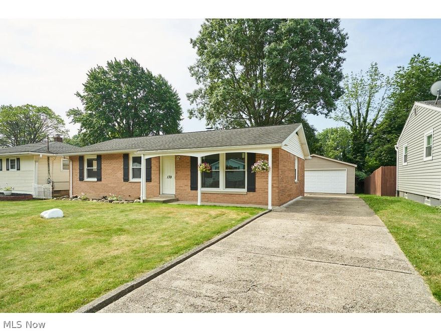 Wonderful  Brick and Vinyl ranch in perfect condition.  Brand new soft close white cabinets with new stainless steel appliances, backsplash and vinly flooring in Kitchen. The living room, hall, and all 3 bedrooms have refinished hardwood floors and fresh paint. The full bath has been remodeled with white vanity, granite top, new faucets, sink and vinyl floor. Half bath between master and kitchen also remodeled. Updated vinyl  windows, Furnace and central air replaced in approx 2019/2020. Security block windows added in 2024. Nice back yard and 2 car garage, with newer garage door opener and covered porch- Large unfinished basement