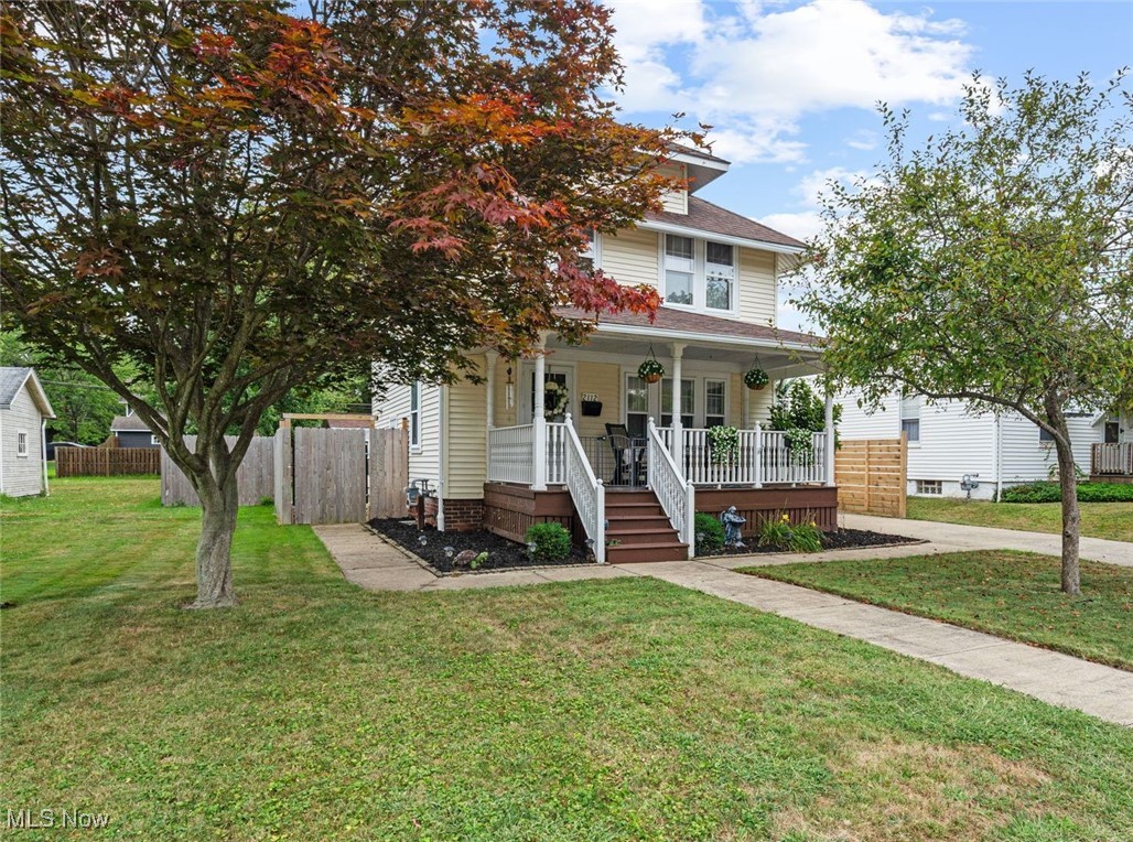 Looking for extra garage space and a home workshop? This beautifully maintained home offers that and more! Originally a 3 bedroom layout, the sellers combined two bedrooms to create a spacious primary suite with walk-in closet. Need a third bedroom? A wall can be added to convert it back. This home also features a welcoming front porch, living room with gas fireplace, all newer kitchen appliances (2023), and two updated full baths. The 20' x 24' detached garage includes an adjoining 9' x 24' workshop and an additional 12' x 10' storage area-ideal for car enthusiasts, mechanics, or hobbyists. An inviting 19' x 10' sunroom, patio, back porch and fire pit provide extra living space for relaxing or entertaining. Recent updates include: new flooring in the living room, stairs, and lower-level bath (2023), new carpet in bedrooms (2023), wood privacy fence (2023), and new furnace and central air (2021). A previous owner had the basement waterproofed. This move-in ready home has so much to offer-truly more than meets the eye! Schedule your showing today!