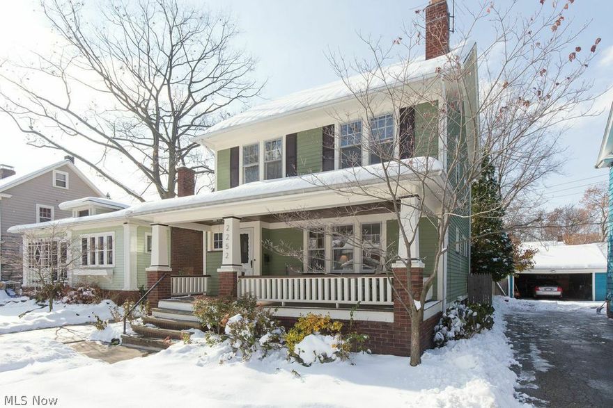 Charming Cleveland Heights Colonial with Great Front Porch!  *CHECK OUT THE 360 DEGREE PANORAMIC VIRTUAL TOUR!!!*  Wonderful Natural Woodwork & Hardwood Floors Accent the Formal Living Room, with a Brick, Wood Burning Fireplace & Great Windows that Provide Lots of Natural Light.  Gather & Entertain in the Formal Dining Room with Nice Picture Windows, Crown Molding, Hardwood Floors and Sliding Doors (Currently being used as a Family Room).  The Sliding Door Leads you to a Fun & Cozy Screened-in Porch.  Enjoy Gas Cooking in the Updated Kitchen that is Sleek & Clean.  The Second Floor Offers 3 Great Bedrooms with Large Baseboard Trim, Hardwood Flooring and Ceiling Fans.  A Stand Alone Tub & Vanity Give Character to the Second Floor Updated Bathroom.  The 4th Bedroom is Located on the Finished 3rd Floor.  Half Bathroom, Extra Storage and Laundry Area are Located on the Lower Level.  Great Backyard, with Privacy Fence!  2 Car Garage.  Close to Shopping, Restaurants and More!  Call for Your