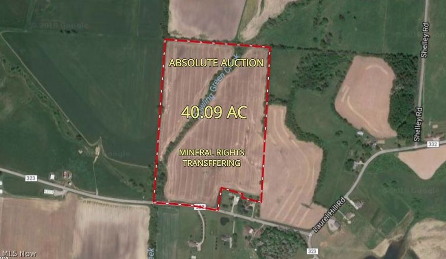 ABSOLUTE Auction on 04/26/2018 @ 6:00 PM. Here is an opportunity to add 40 acres of prime crop land in Easter Licking county to your portfolio just in time for spring planting. The entire track is primarily level ground with Bowling Green Creek angling across the property. Immediate access for farming rights will be given to the successful bidder upon receipt of down payment. All minerals owned by the seller will transfer! Feel free to walk the property at your own convenience and risk prior to auction day and join us on site April 26th @ 6:00 PM to bid your price.