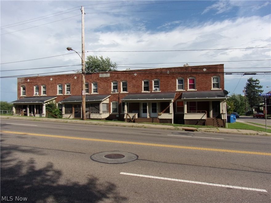 Brick six unit apartment building.  Each unit has a nice front porch, back porch, 2 bedrooms, 1 bath, full basement with laundry hook-ups.  Tenants pay gas, electric, cable/internet, phone.  Plenty of off-street parking.