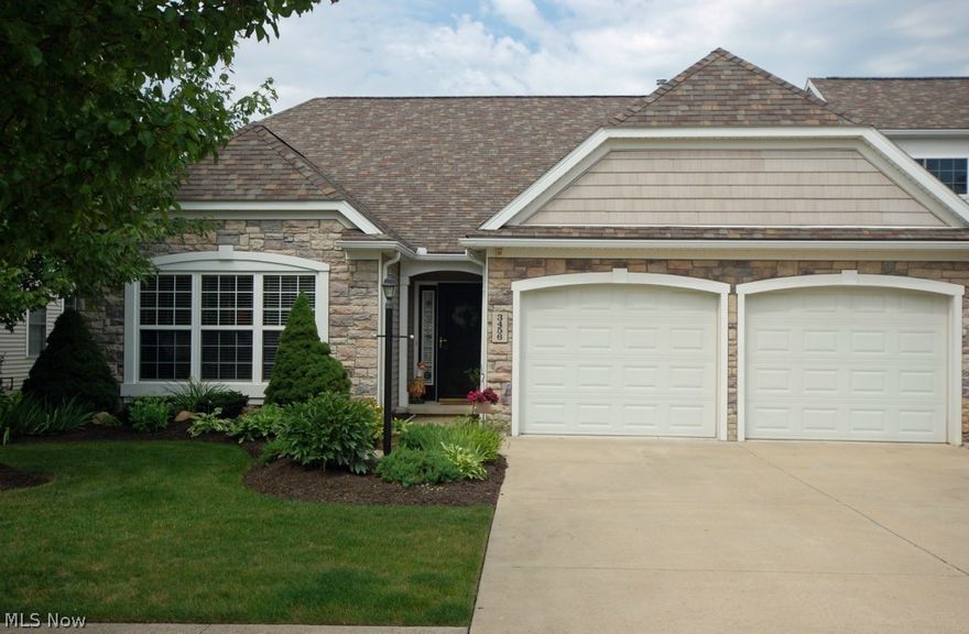 Absolutely pristine ranch condo ready for you to move right in!  Sparkling kitchen with breakfast area opens to sunny and bright great room. Great room features cathedral ceilings skylights and gas fireplace. Spacious master suite with pond view features huge walk in closet and bath with separate tub and shower. Both baths feature Solatube  skylights for energy efficiency. Walk-out sunroom leads to patio and relaxing views of pond. Expanded 2 car Garage with extra storage. Meticulously maintained and move in ready.