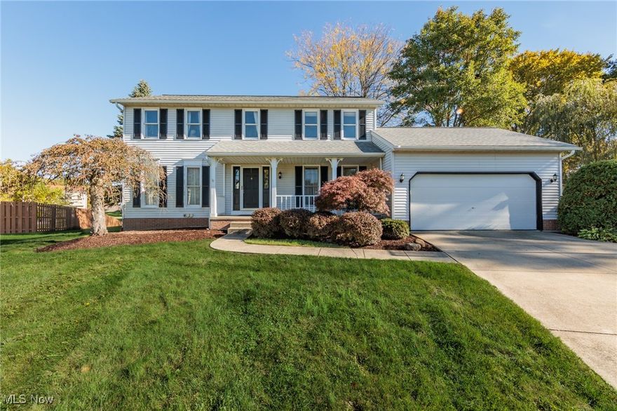 A wonderful opportunity here with this 4 bedroom, 2.5 bath colonial on a private cul-de-sac.  This spacious home has a partially finished basement, to go along with a formal living room and large family room.  The open floor plan makes the gorgeous fireplace in view from the kitchen/eating area in the family room.  A large kitchen has the eating area, as well as a formal dining room.  A large master suite features double sinks, and a walk in closet.   The bedrooms are ample sized, with nice closet space.  There is a first floor laundry, attached garage, ample storage, a patio, front porch, and so much more.