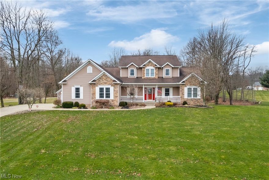 Welcome to your stunning retreat nestled in the heart of Hartville, Ohio! This magnificent 3-bedroom, 3-bathroom home spans across 3,360 square feet of well-designed living space, offering comfort, luxury, and picturesque views on a sprawling 1.25-acre lot. Step inside this charming residence & be greeted by an open & inviting floor plan that seamlessly blends elegance with functionality. The spacious living areas are adorned with beautiful finishes & abundant natural light streaming through large windows, creating an ambiance of warmth. The gourmet kitchen is a chef's delight, featuring S/S appliances, ample counter space, and a convenient layout that makes meal preparation a joy. Entertain guests effortlessly in the dining area, perfect for hosting gatherings. The primary bedroom suite is a serene oasis, boasting a luxurious en-suite bathroom and a generous walk-in closet, providing a private retreat after a long day. Two additional well-appointed bedrooms offer comfort and versatility for family members or guests. Experience the beauty of nature and outdoor living on this expansive property with a walkout feature that leads to the breathtaking surroundings. The 1.25-acre lot provides ample space for outdoor activities, gardening, or simply unwinding in the tranquility of your own backyard. Conveniently located in the desirable area of Hartville, residents enjoy easy access to nearby amenities, Lake Local schools, shopping, dining, & recreational opportunities. This exceptional home offers a perfect blend of modern amenities, comfort, and a serene setting, presenting a rare opportunity to own a captivating property in a coveted location. Don't miss your chance to make this dream home your reality!