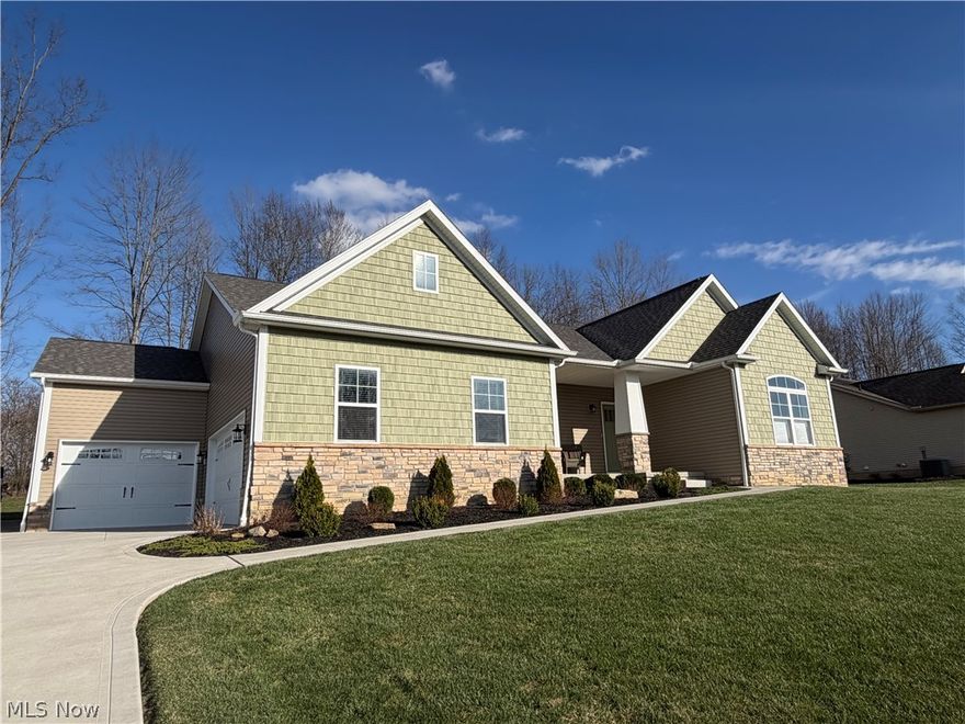 Beautiful 2022-built ranch in Treemont Estates, Canton Township! This 3 bedroom, 3 full bath home offers over 2,700 finished sq ft with an open concept layout, luxury vinyl flooring, and a spacious great room with gas fireplace.

The main floor features an owner’s suite with private bath, two additional bedrooms, a full bath, home office, and first-floor laundry. The finished lower level includes a large recreation area, exercise space, and full bath—perfect for entertaining or extended living.

Situated on a .36-acre lot with a patio, front porch, and 3-car attached garage. Located in Canton Local Schools and close to shopping, dining, and major routes. Move-in ready and packed with modern features!