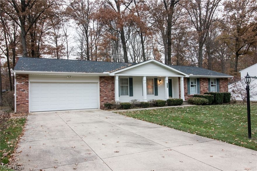 Great ranch on a wooded lot that has 3 bedrooms and 2.5 baths.  Upon entering the foyer is a living room for relaxing.  The eat-in kitchen has upgraded, cherry cabinets and all appliances stay.  The master bedroom has a master bath attached and there are 2 other bedrooms with a second full bath.  The family room has a fireplace and leads to a 3 seasons room with a great view of the wooded backyard!  There is a full, partially finished basement, laundry area with washer and dryer that will remain.  A half bath is conveniently located in the basement as well as a workshop room for tools or lots of storage!  A new roof was added in 2017, ac/furnace and siding were completed in 2006.  Bring your vision and make this home your own today!