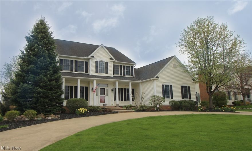 Relax in the luxury of this custom Prestige Homes built colonial in Swan Lake! A sweeping circular driveway greets visitors to your home and leads to an large front porch flanked by landscaped beds.  A two story foyer flooded by natural light from the transomed entry provides views of the open first floor plan with its 9 foot ceilings leading to office and formal dining room with french door entries. The spacious 1st floor owner's suite features double door entry, master bath with his/her sinks and voluminous walk in closet. Two story great room with wall of windows opens to updated eat in kitchen with newer stainless appliances, double ovens and a unique walk-through pantry. Hearth room off kitchen with gas fireplace and vaulted ceiling is a great place to drink morning coffee. 2nd floor boasts a 2nd suite with full bath and large walk in closet and 2 additional roomy bedrooms separated by a freshly painted jack and jill bath. A composite deck and paver patio overlooking backyard lansdcaped for privacy! Partially finished 13 course basement could be easily completed for a rec room!  2.5 car heated garage with storage and stairs to basement. Other unique touches in this home include 8 foot doors, and zoned heating and cooling with newer furnace (1/20).   Community amenities include lifeguarded pool and tennis courts.  Great location less than 5 minute drive to shopping, dining and entertainment in Montrose and an easy commute on I77 to Akron (15 mins) or Cleveland (30 mins).