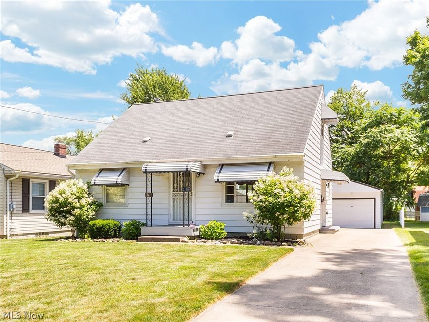 Adorable 2 bedroom, 2 bath Cape Cod.  Updated kitchen (2007) with pantry and includes all appliances, open to large dining room (Was 3rd bedroom) Slider to spacious deck. Security system. Hardwood floors under carpet. Rec Room in the basement. 1 1/2 car garage with opener. Hot water tank 2018, roof 2004, furnace & A/C 2005. One year home warranty.