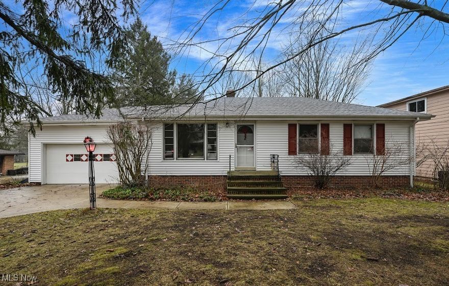 A charming ranch set on a picturesque one-acre lot in desirable North Royalton. This solid 3-bedroom home features a spacious family room addition with views of the private backyard, perfect for everyday living or casual gatherings. The partially finished lower level expands the living space with a generous rec room, ideal for entertaining, relaxing, or creating a media or game area, plus abundant storage space. Step outside and enjoy an outdoor setting made for entertaining, gardening, or even raising a few backyard chickens if you’re so inclined. Major updates include a new driveway (2020), brand-new roof (2023), new siding (2023), new soffits and gutters with gutter guards (2023), A/C (2025) and stove and refrigerator (2024). With most of the big-ticket items already done, this home is primed for your personal touch. Solid bones, great land, and endless potential—don’t miss the chance to make it your own.